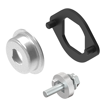 Compression latch with L-handle, keyed EK 333, Zinc die black